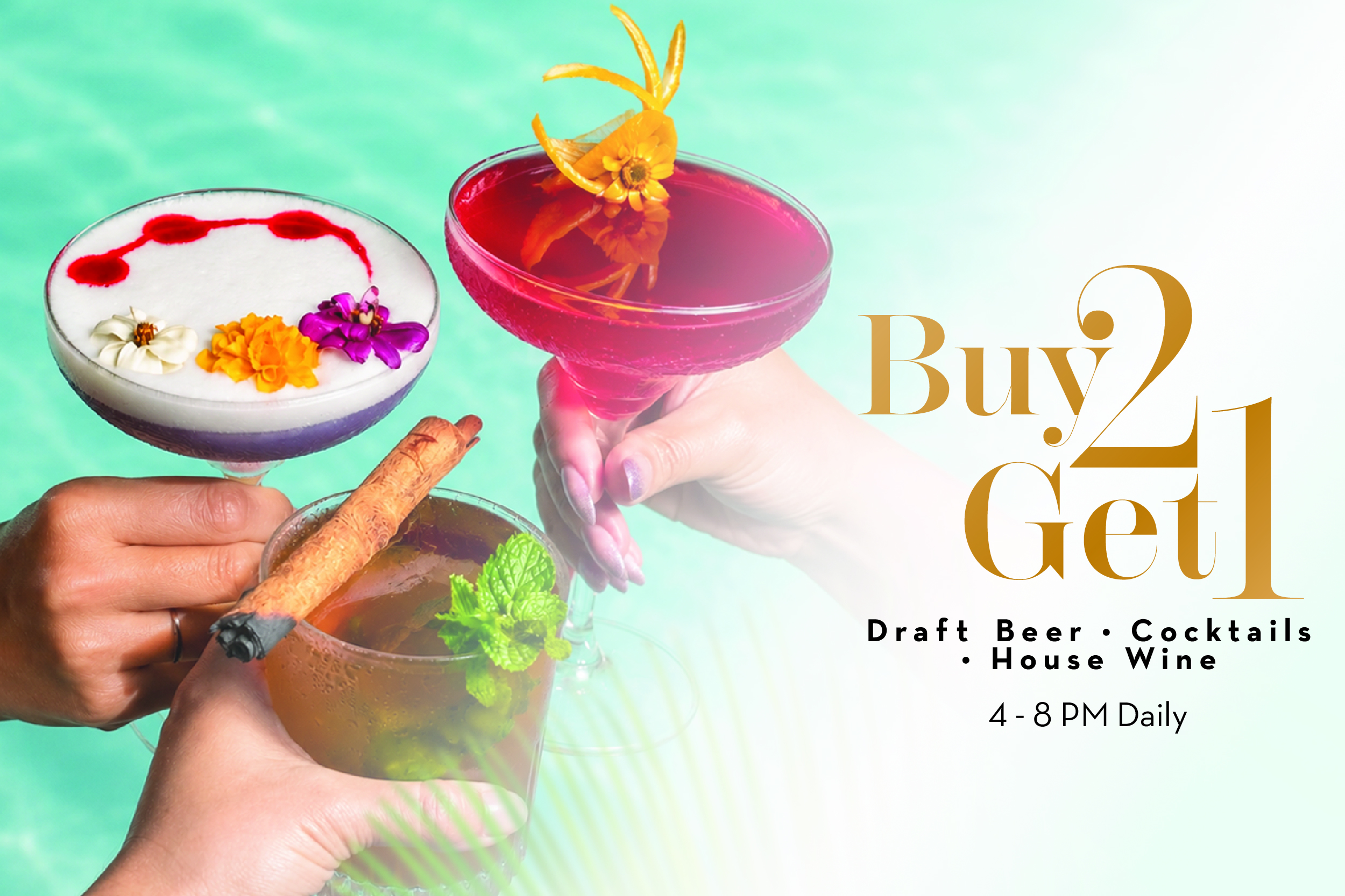 Social Hour Buy 2 Get 1 free